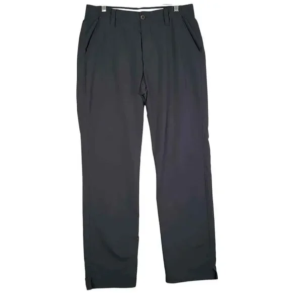 Under Armour Golf Pants Mens Size 34x32 Black Performance Straight Flat Front 34 - Picture 2 of 8